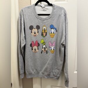 Disney Gray Sweatshirt with Iconic Characters